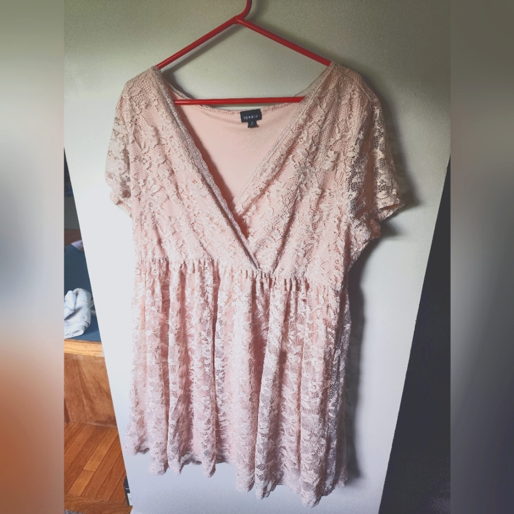 Torrid Blush Lace Dress